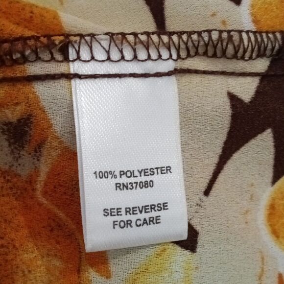 Women's Colorful Floral Print Accordion Pleated Button Closure Smocked Top 18/20 - Picture 5 of 7